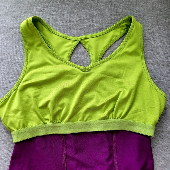 EUC Tek Gear Racerback Athletic Tank Top Purple/Green Size L - Picture 7 of 11